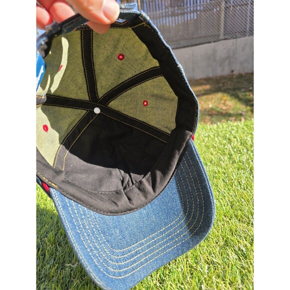 Vtg Disney Mickey Mouse Patch Denim Hat Cap Adjustable Strap Excellent Cond. - Picture 8 of 9